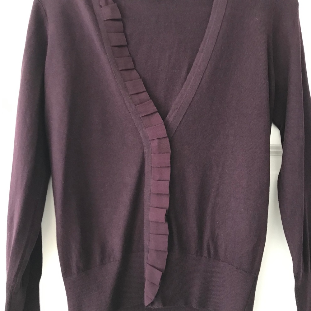 LOFT Cardigan with Ruffle Front - Picture 2 of 4